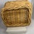 Vintage Square Sturdy Wicker Basket With Thick Bamboo Rim and Handle For Sale - Image 9 of 14