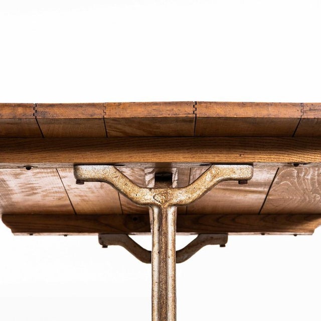 Wood French Cast Base Café Dining Table, 1930s For Sale - Image 7 of 9
