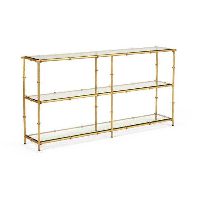 Contemporary Lauren Gold Leaf Iron Console For Sale - Image 3 of 3