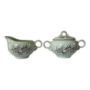 1940s Pale Green Creamer & Lidded Sugar Bowl
