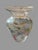 Glass Antique Bohemian Art Glass Vase Hand Painted Enamel Floral Gold Rim 11.5” For Sale - Image 7 of 10