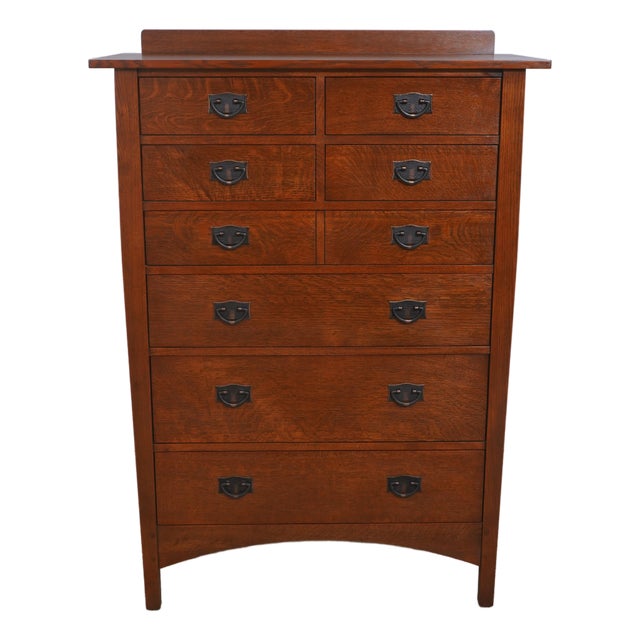 Stickley Mission Oak 8 Drawer High Chest For Sale