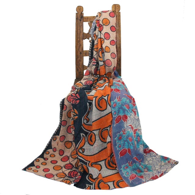 Rug & Relic Vintage Dots & Floral Kantha Quilt Chairish