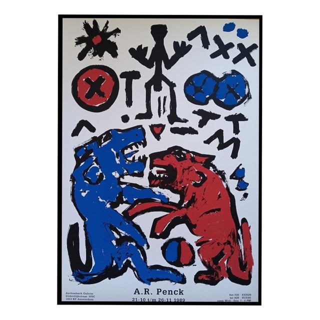 Original Ar Penck Exhibition Poster, Amsterdam, 1989 For Sale