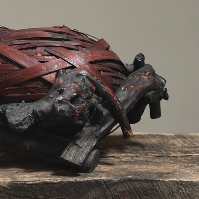 Vintage Japanese Nest-Form Art Nouveau Style Ikebana Basket (Su-Ikebana Kago) For Sale - Image 10 of 12