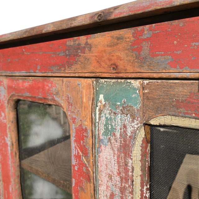 Mid 19th Century Early Painted Pie Safe For Sale - Image 6 of 10
