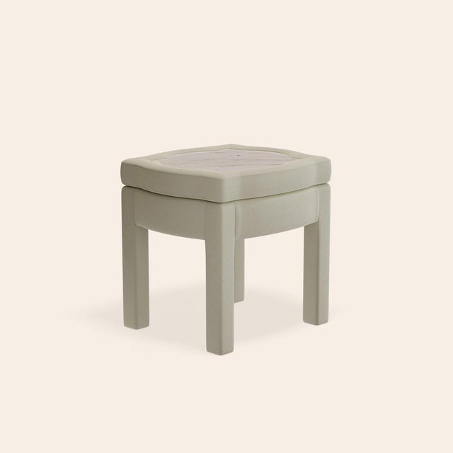 Gray Nougat Boucle Piero Ottoman by Ceraudo For Sale - Image 8 of 8