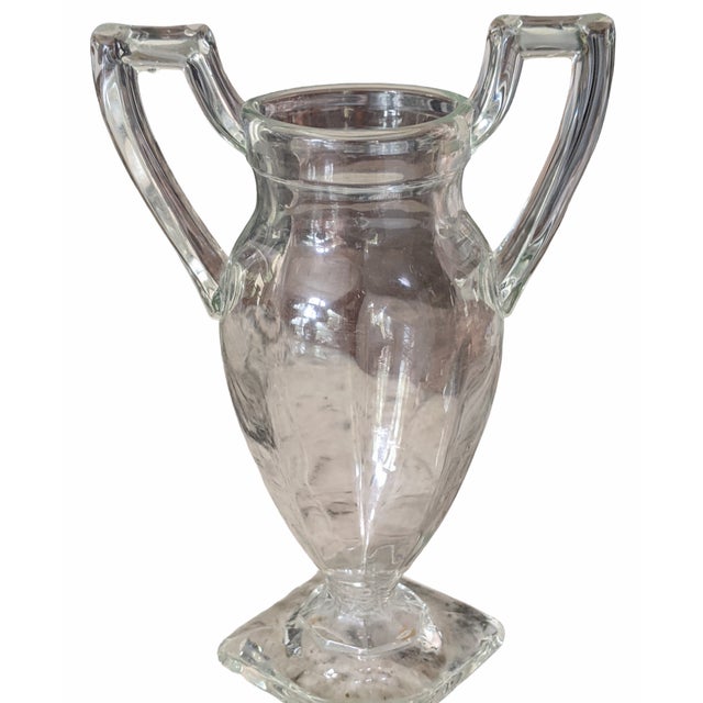 Vintage Glass Trophy Urn Vase For Sale - Image 4 of 10