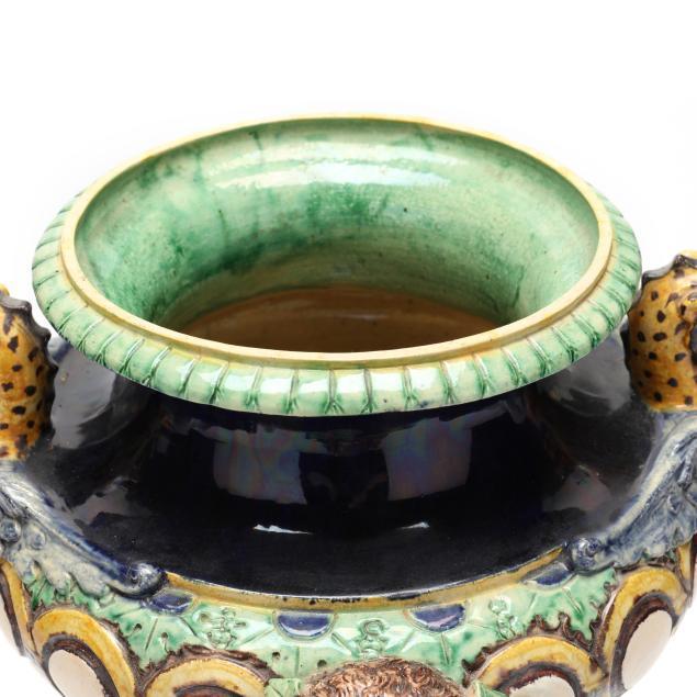 Italian Late 19th Century Majolica Urn For Sale - Image 3 of 7