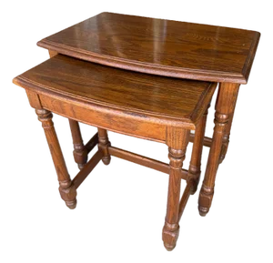 Ethan Allen Oak Nesting Tables - A Pair