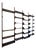 Wooden and Iron Bookshelf with 4 Uprights and Adjustable Shelves, 1970s For Sale