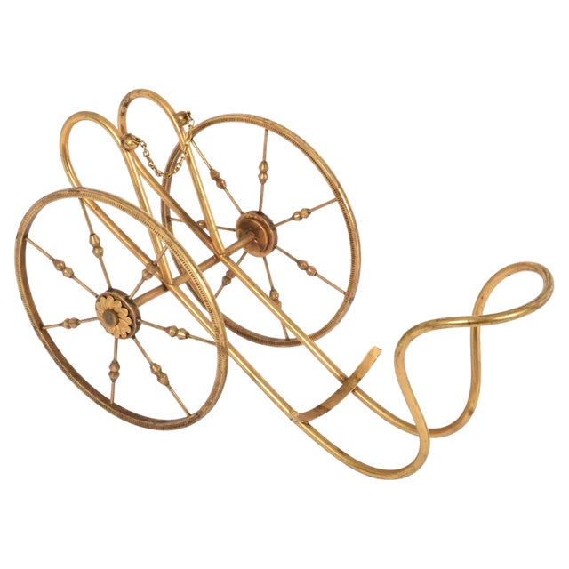 Mid-Century Italian Gilded Brass Bottle Rack by Aldo Tura, 1950s For Sale