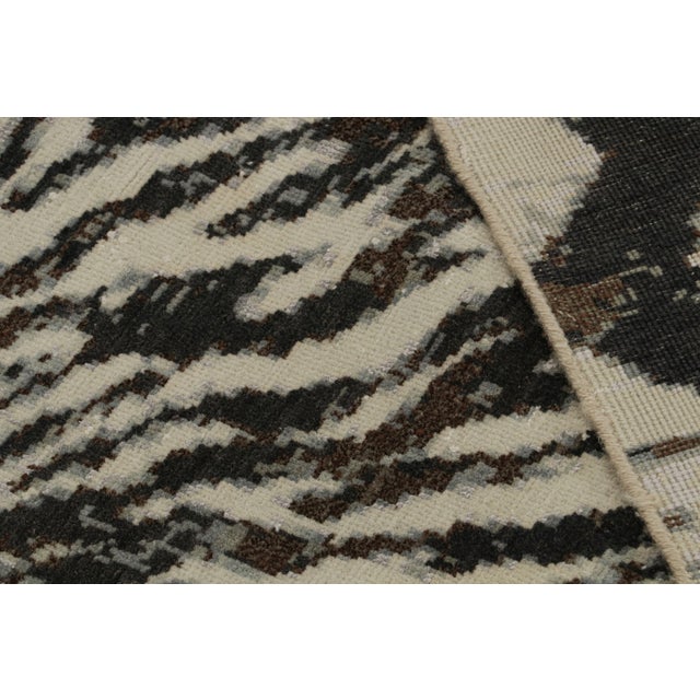 Textile Rug & Kilim’s Modern Art Deco Style Rug in White and Black Abstract Pattern $9,800 For Sale - Image 7 of 7