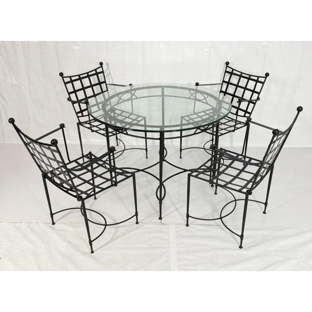 Mario Papperzini for Janus Et Cie Iron Outdoor Dining Set, Table & 4 Chairs, Attributed For Sale In Los Angeles - Image 6 of 18
