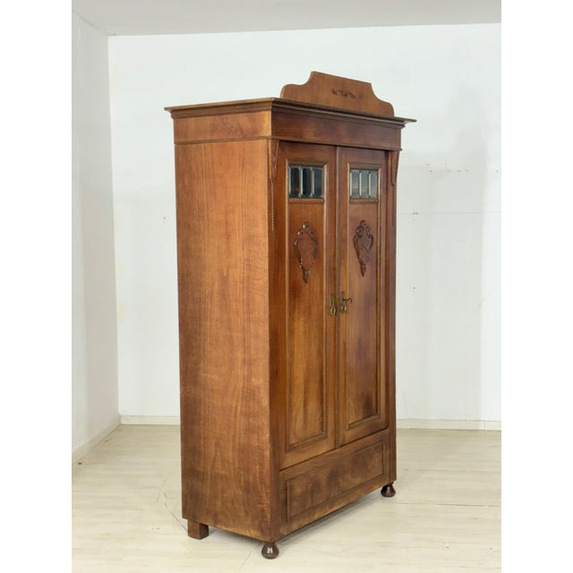 Gründerzeit Wooden Wardrobe, 1900s For Sale - Image 9 of 11