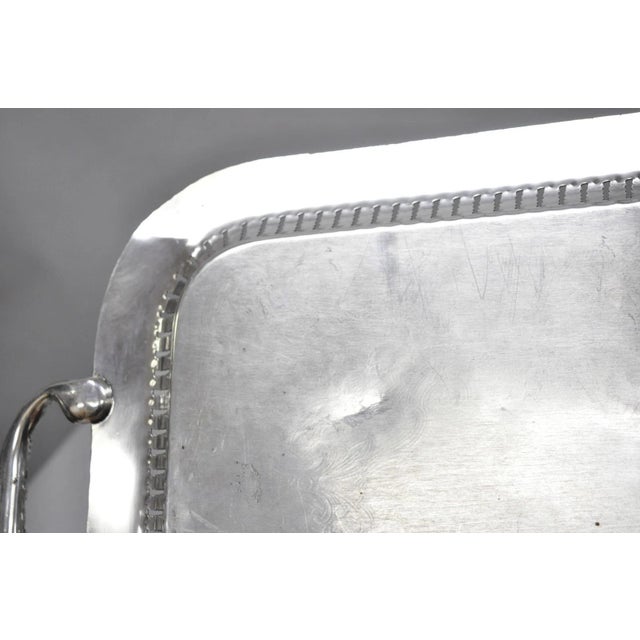 Vintage Victorian Silver Plated Grapevine Bar Serving Platter Tray by Excelsior For Sale - Image 12 of 16