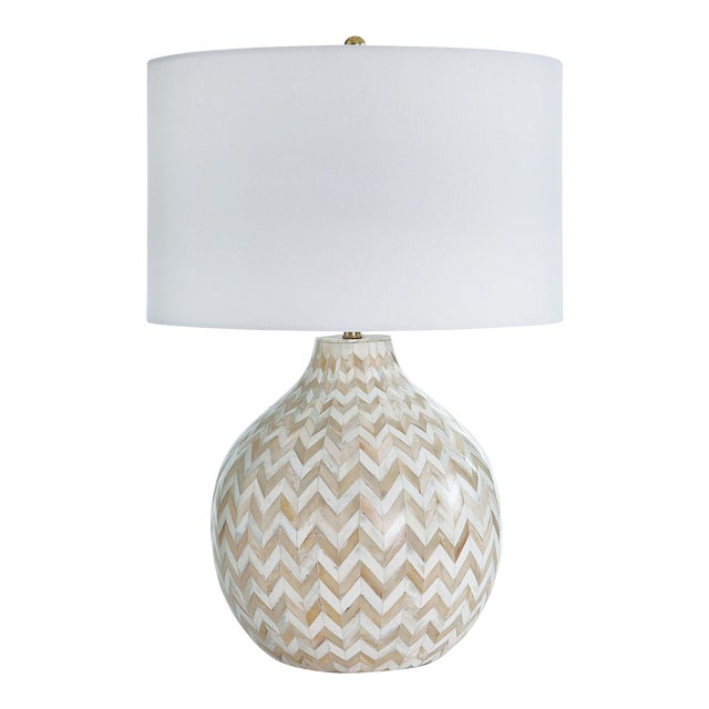 Regina Andrew Chevron Bone Table Lamp in Natural For Sale