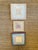 Set of three hand-painted decorative wooden plaques featuring whimsical folk art geometric and floral motifs in soft...