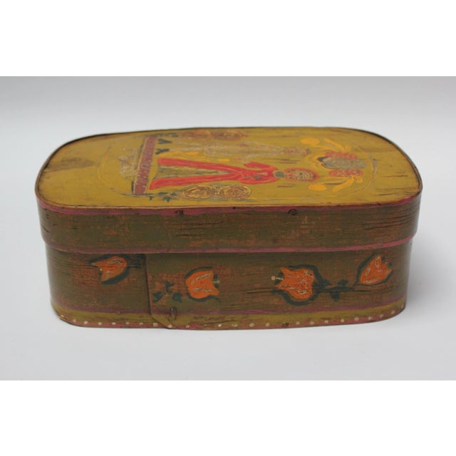 Antique French Storage Box With Hand-Painted Clown Motif For Sale - Image 4 of 13