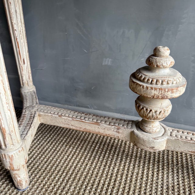 Vintage Style Demi Console With Carvings and Distressed Painted Finish For Sale - Image 13 of 14