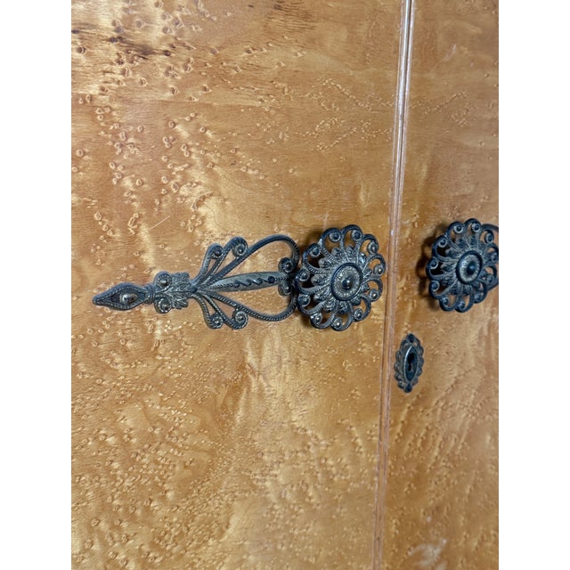 Vintage Art Deco 1940's Burl-Wood Armoire For Sale - Image 18 of 18