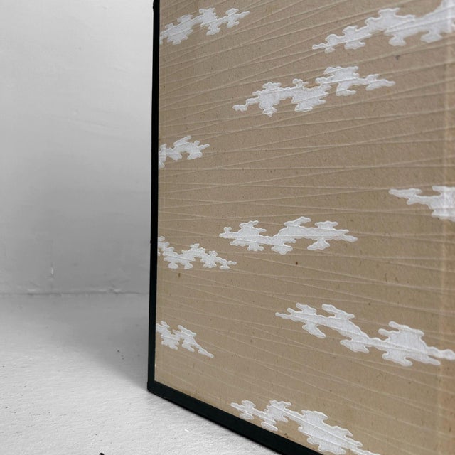 Small Japanese Byōbu Folding Screen in Gold Color, 1960s For Sale - Image 10 of 14