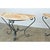 Early 20th Century French Pair of Onyx & Iron Demilune Consoles For Sale - Image 12 of 13