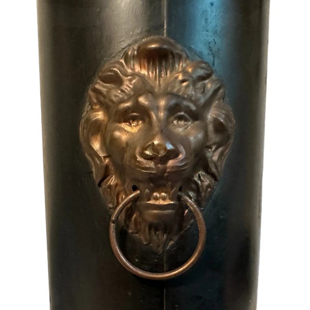 Early 19th Century Early 19th Century French Pot Pourri Lion Head Tole Canister Lamp For Sale - Image 5 of 6