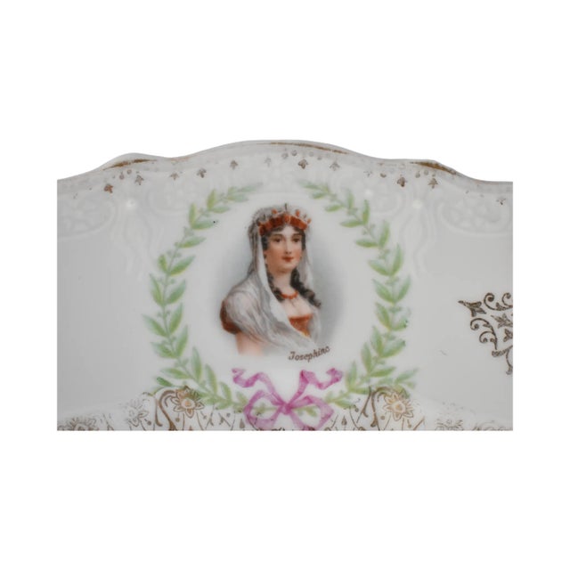 Antique German Porcelain Portrait Plate For Sale - Image 9 of 13