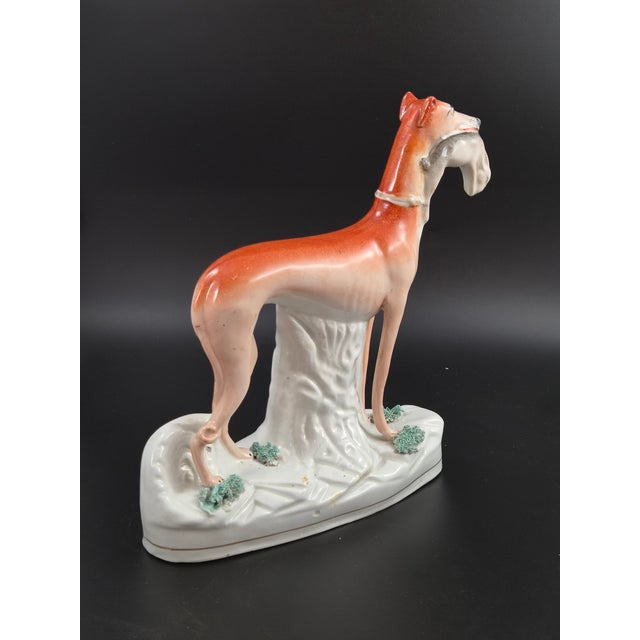 Victorian Porcelain Staffordshire Greyhounds with Hares, England, 1850, Set of 2 For Sale - Image 11 of 16