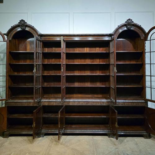 Gillows Carved Mahogany Library Bookcase For Sale - Image 5 of 18