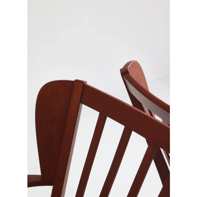 Set of Danish Canada Armchairs in Stained Beech by Fritz Hansen, 1940s For Sale - Image 6 of 18