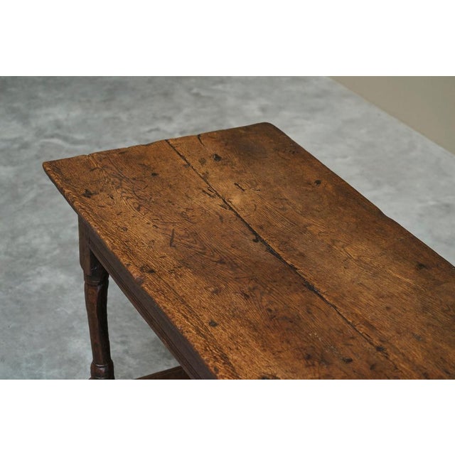 Brown Wabi Sabi Style Refectory Side Table in Oak, Early 19th Century For Sale - Image 8 of 18
