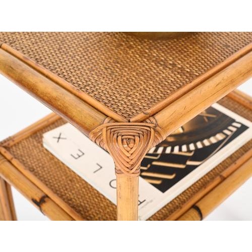 1960s Mid-Century Modern Italian Organic Coffee Table in Bamboo and Rattan, Italy, 1960s For Sale - Image 5 of 12