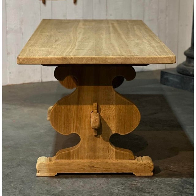 Brown French Farmhouse Dining Table in Oak, 1925 For Sale - Image 8 of 18