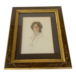 Signed Harrison Fisher in the Plate of Female Portrait For Sale