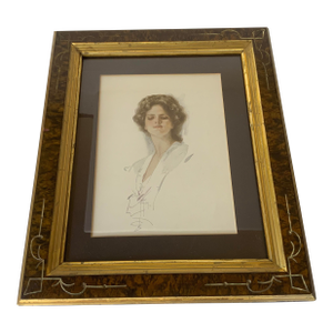 Signed Harrison Fisher in the Plate of Female Portrait