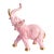 Hollywood Regency Style Glossy Pink and Gold Elephant Figurine For Sale