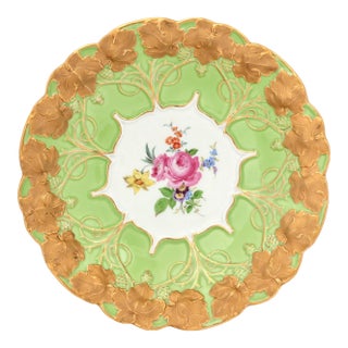 Antique Meissen Poison Green & Gilt Bowl For Sale