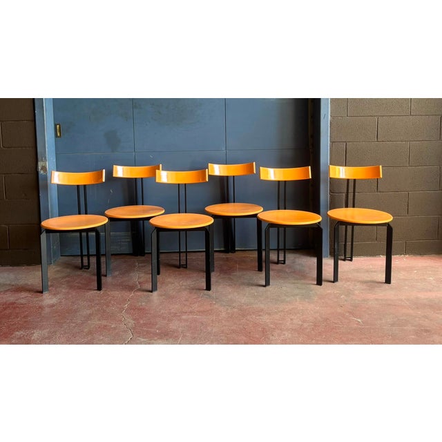 Zeta Dining Chairs by Harvink, Salmon, 1980s, Set of 6 For Sale - Image 6 of 6