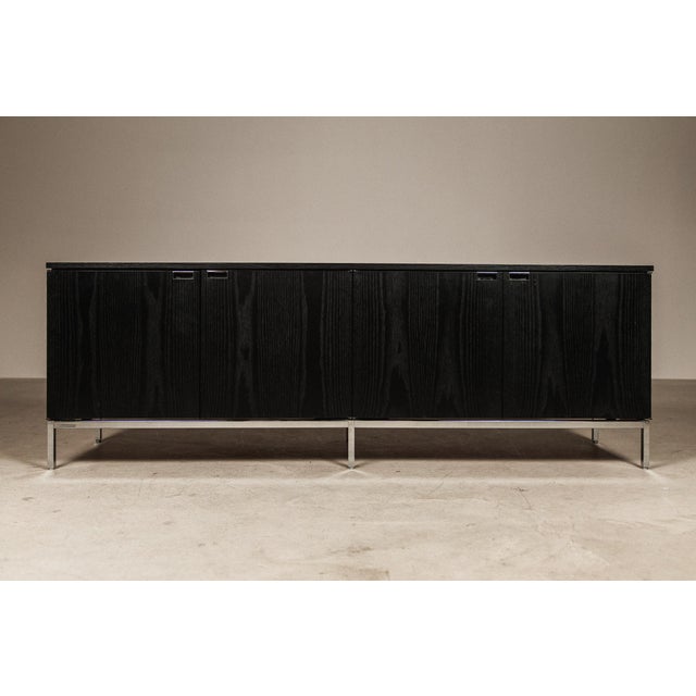 Sideboard in Black Oak and Chrome by Florence Knoll Bassett for Knoll International, 1960s For Sale - Image 18 of 18