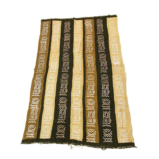 Bogolan Mali Mud Cloth Textile 40" by 63" For Sale - Image 9 of 10