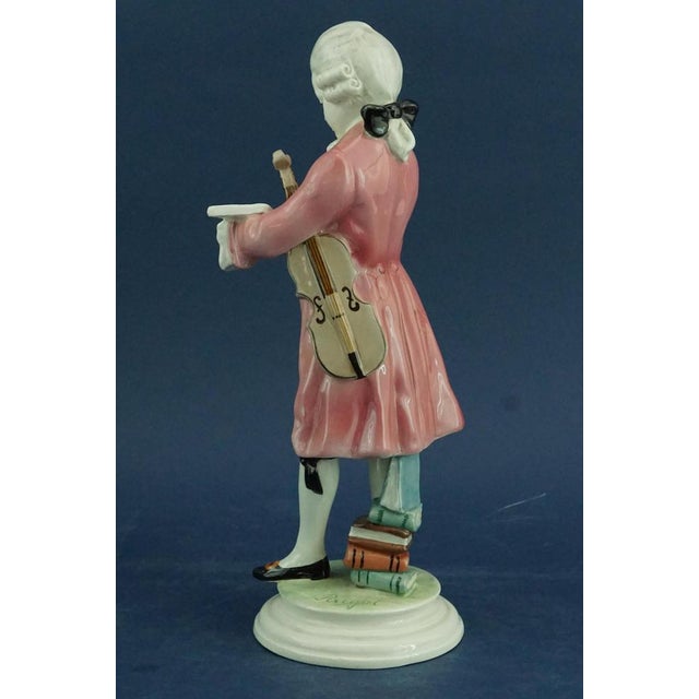 19th Century Art Nouveau Ceramic Sculpture Depicting Wolfgang Amadeus Mozart as a Child by Perigot for Goldscheider, Austria, 1890s For Sale - Image 5 of 18