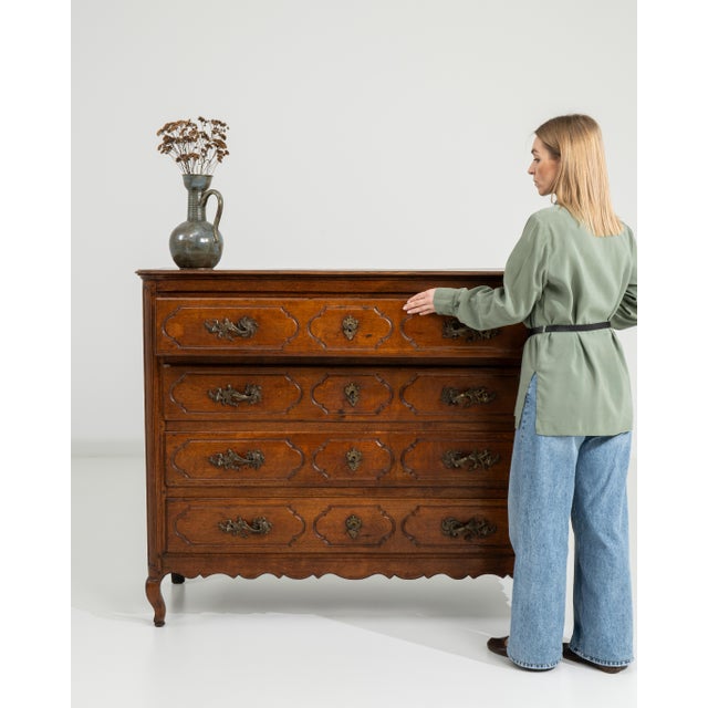 19th Century Louis XV Chest Of Drawers In Original Patina For Sale - Image 10 of 17