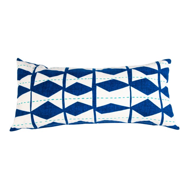 Blue Diamond Lumbar Pillow For Sale