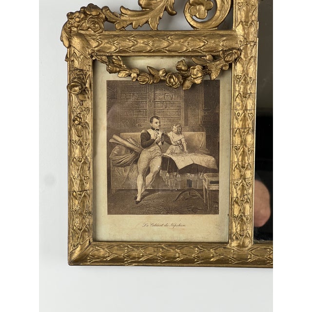Late 19th Century Exceptional Antique Louis XV Style Three Panel Mirror Flanked by Images of Napoleon For Sale - Image 5 of 8