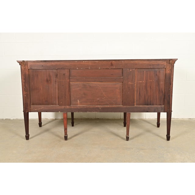 Antique French Regency Louis XVI Carved Mahogany Sideboard or Bar Cabinet For Sale - Image 15 of 16