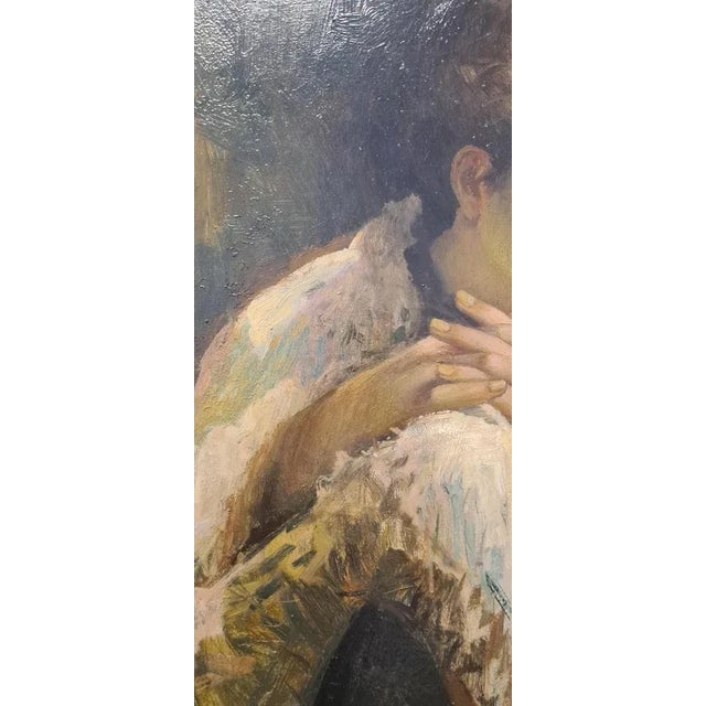 1920s Portrait of Girl, 1920s, Oil on Canvas, Framed For Sale - Image 5 of 11