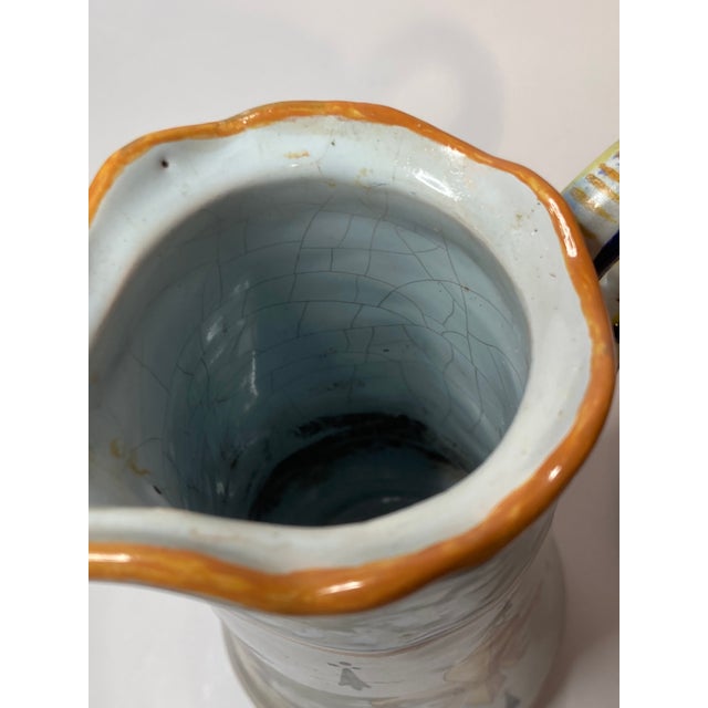 Share Antique Desvres French Faience Chocolate Pot With Breton & Decor Riche Border For Sale - Image 12 of 13