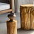 Oval Side Table in Petrified Wood, 1980s For Sale - Image 18 of 18